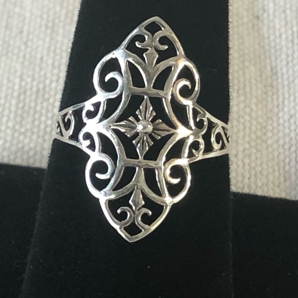 Sterling Silver .925 NWT Dainty Filigree Ring Wms Sz 10 - Picture 1 of 14